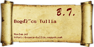 Bogács Tullia névjegykártya